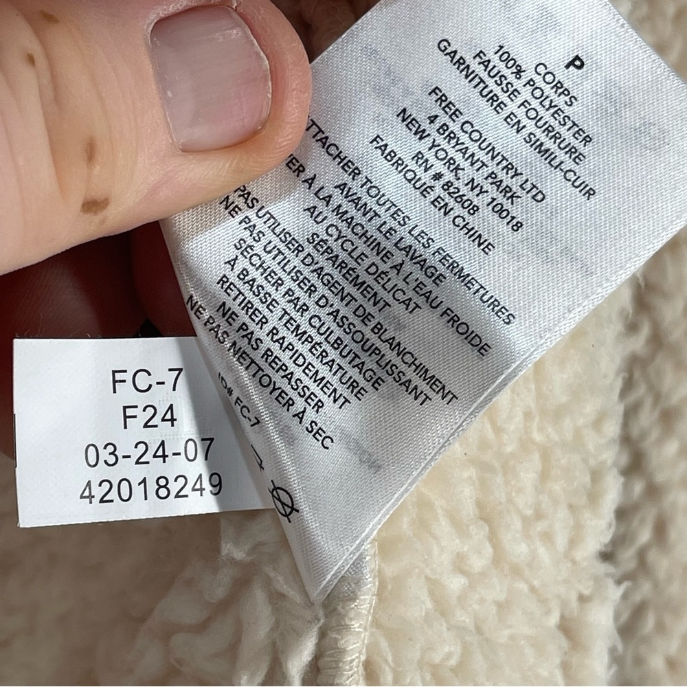 Free country sherpa butter pile Cozy Cream Sherpa Fleece Jacket Contrast Trim - Picture 10 of 10